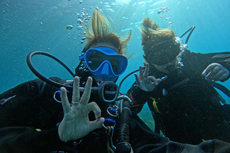 Bautismo de buceo en la isla del Fraile