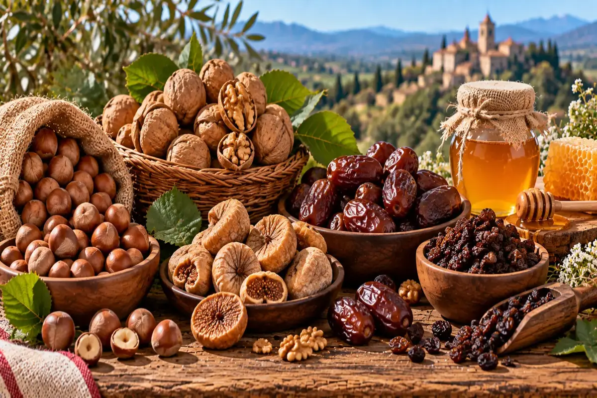 Frutos secos y miel
