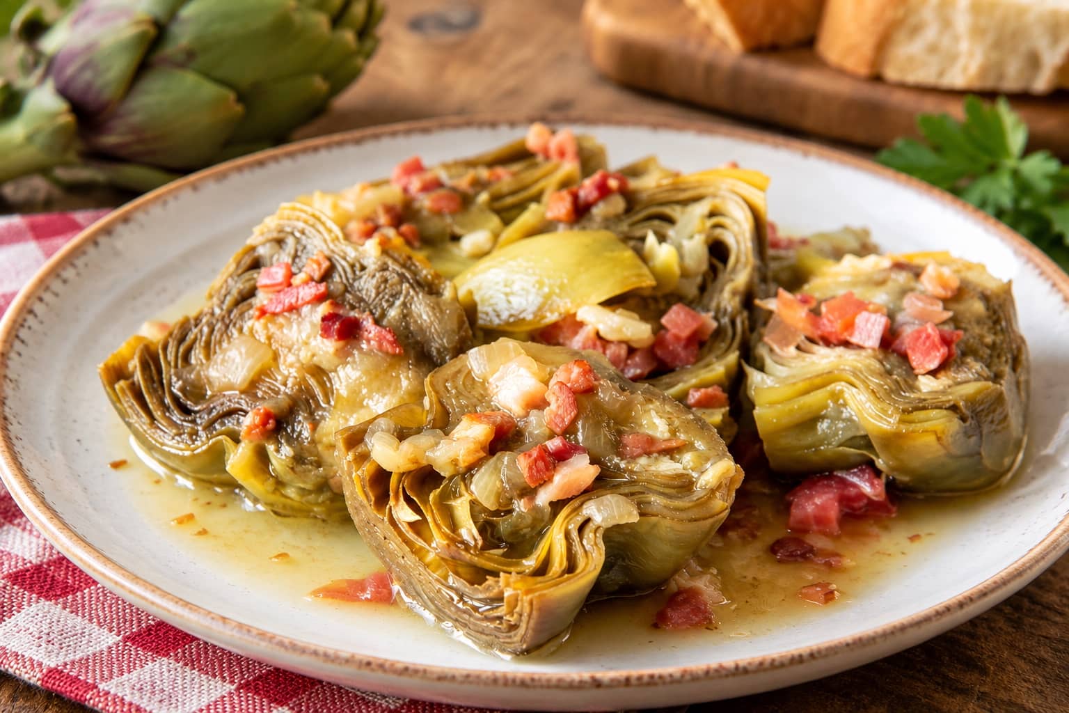 Alcachofas con jamón